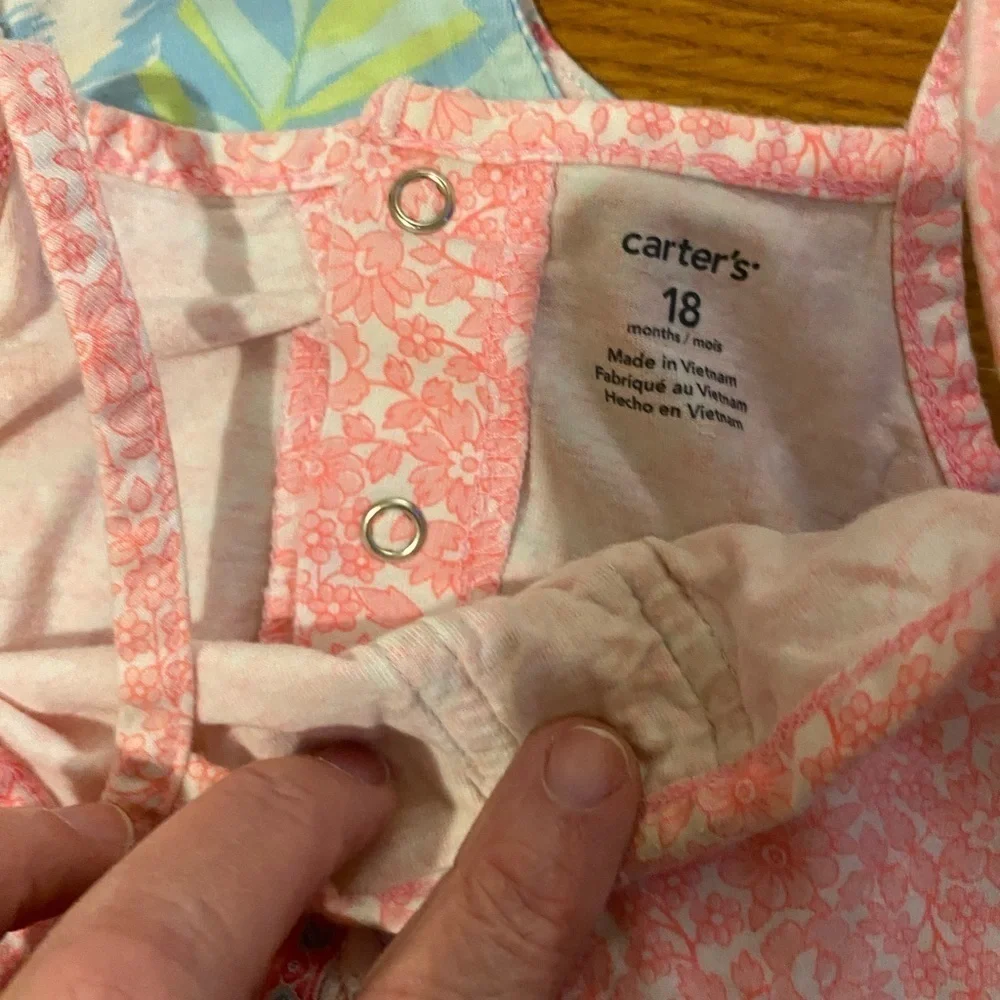Set of 2 Carters Summer Jumpers size 18 Months (DO)